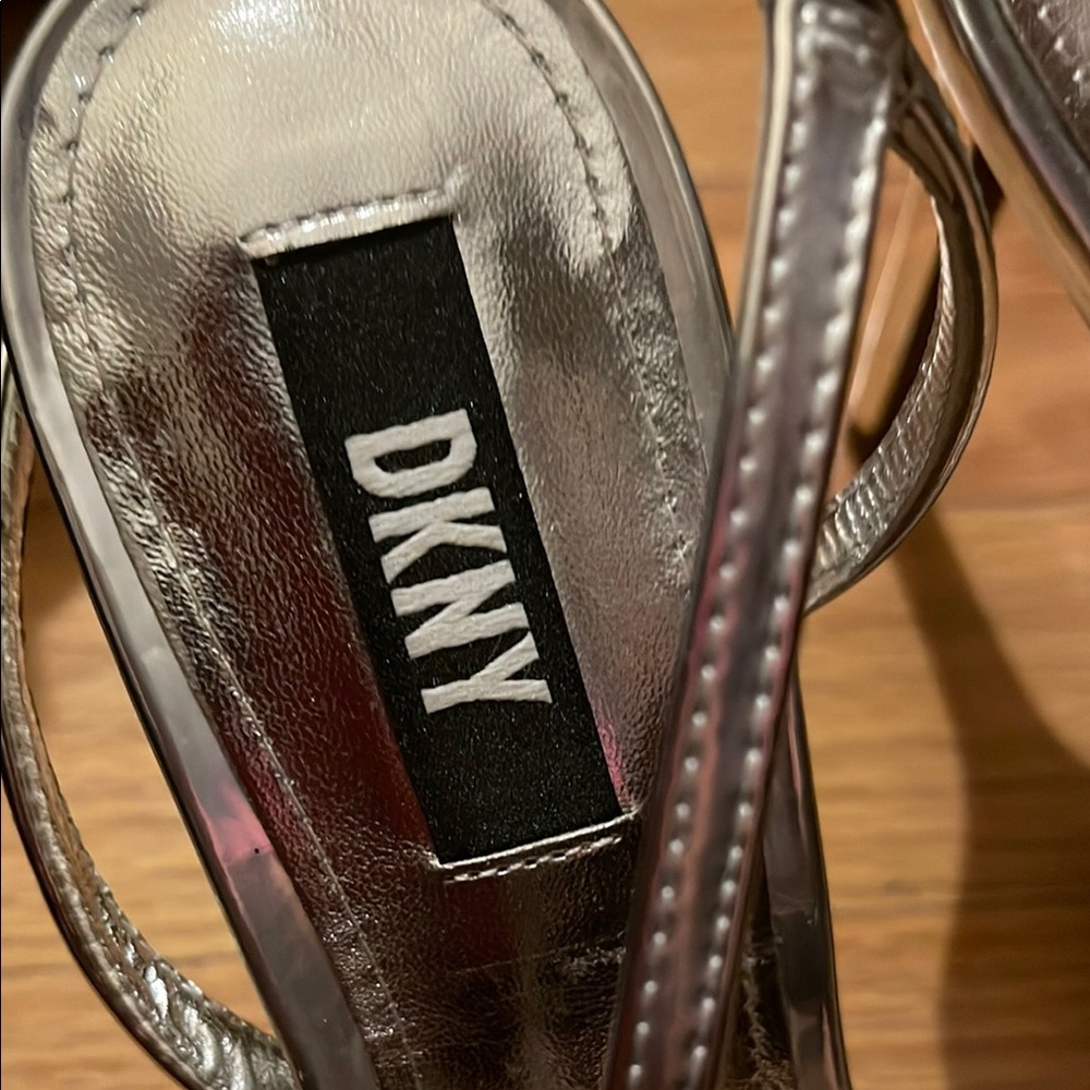 DKNY Shiny Silver Women's Sandals